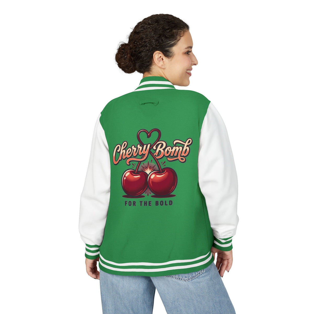 Cherry Bomb Letterman Jacket — 'Cherry Bomb For The Bold' Retro Varsity Jacket