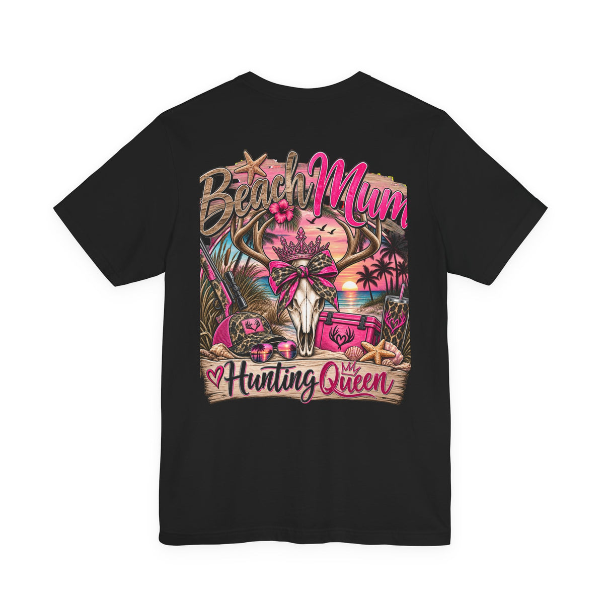 Beach Mum Hunting Queen T‑Shirt