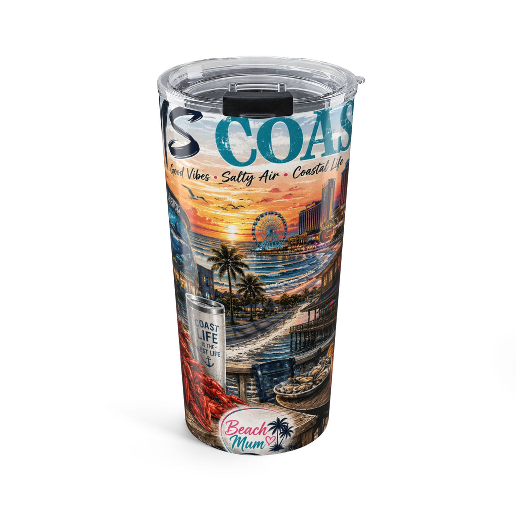 Coastal Vibes 20oz Tumbler — Beach Life Sunset Travel Mug
